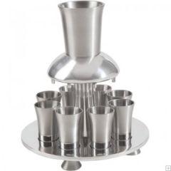Anodize Aluminum Kiddush Fountain + Goblet + 8 Cups - Silver
