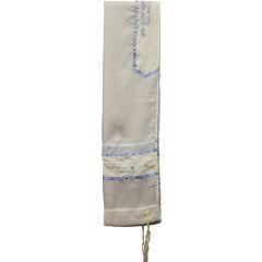 Poly Sheer Tallis - Blue Pomegranate Embroidered - Galile Silks