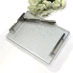 Lucite Challah Board - Silver/Clear