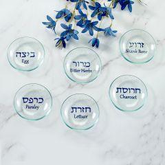Round Glass Seder Plate Liners - Set of 6