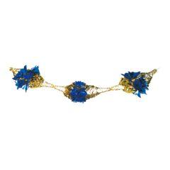 Blue and Gold Foil Garland Sukkah Decoration 8''