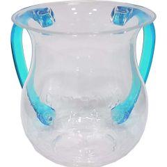 Clear Washing Cup - Turquoise Handles
