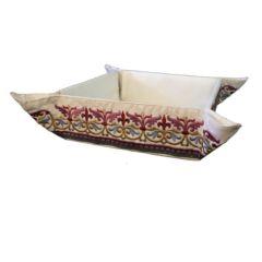 Embroidered Folding Basket - Oriental Red