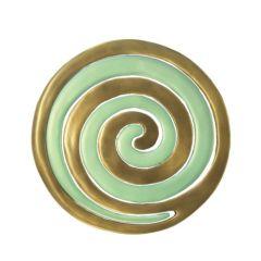 Anodize Aluminum Two Pieces Trivet - Snail Gold and Green