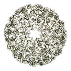 Aluminum Trivet - Round Oriental Star of David - silver