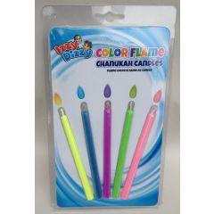 Color Flame Chanukah Candles - 5 PK (Flame color is same as candle)
