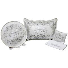 Pesach Set Brocade - 4 Pc with Plastic