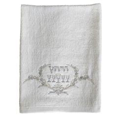 Pesach Towel Silver "Urchatz" with Cups embroidery