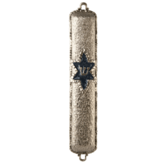 Star of David Stone Mezuzah - Silver - Quest Collection