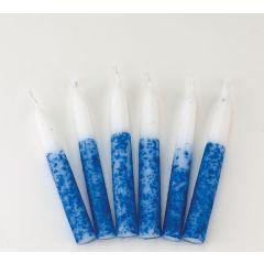 Premium Blue/White Shabbat Candles, 12/Gift Box