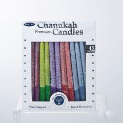 Premium Chanukah Candles - RUSTIC COLORS FROSTED