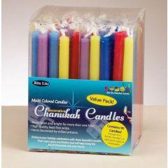 Value Pack of Decorative Multicolored Chanukah Candles - 90 Pack