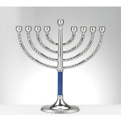 Classic Elegance Menorah with Hammered Accents, Silvertone
