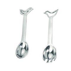 Aluminum Salad Spoon and Fork Set - Dove