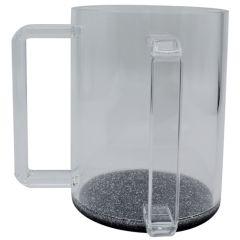 Lucite Wash Cup - Silver - Clear Handles