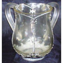 Acrylic Wash Cup - Clear & Silver