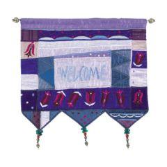 Wall Hanging - Welcome Flowers English Blue