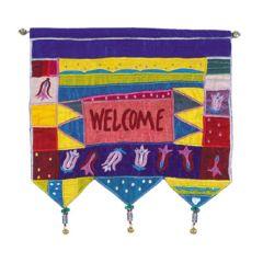 Wall Hanging - Welcome Flowers English Multicolor