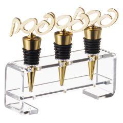 Wine Stoppers - Gold Pesach Words - Set of 3
