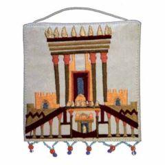 Embroidered Wall Decoration -Small - The Temple white