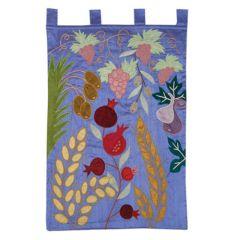 Extra Large Wall Hanging - The Seven Species in Blue
