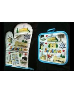 Oven Mitt & Pot Holder Set JERUSALEM