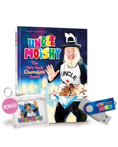Uncle Moishy Chanukah Book + USB + FREE Tzedakah Pouch!