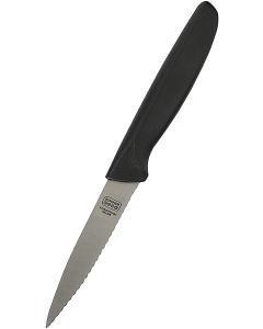 Serrated Knife Pointed Tip - 4" Blade - Black