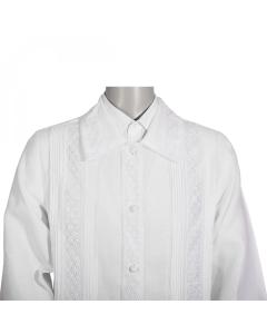 FULL CUSTOM DESIGNED KITTEL WITH PLEATS AND LACE / WIDE FLOWERY LACE