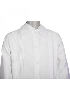 FULL CUSTOM DESIGNED KITTEL WITH PLEATS AND LACE / CROSS & POINTY LACE, 3 TIMES LACE ON COLLAR