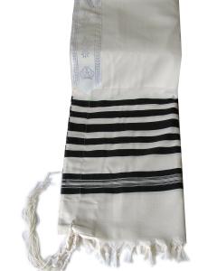 #70 Hatzvi Special Weave Wool Talis with thick Strings and Lining
