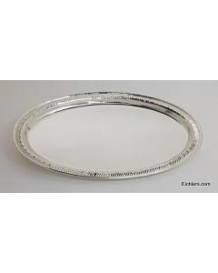 Silver Plated Lacquered Oval Shaped Tray 8.5 X13