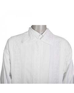 FULL CUSTOM DESIGNED KITTEL WITH PLEATS AND LACE / ROSES & LEAVES DESIGN