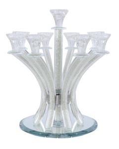 Crystal Candelabra Clear Crystal Filing 9 Branch 14"H