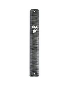 Plastic Mezuzah 12 Cm 3D Metal Painted - Gray Stripes