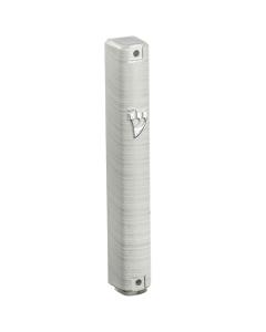 Plastic Mezuzah w/ Rubber Cork 12cm - Silver Stripe