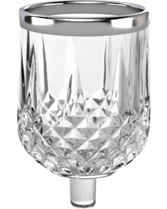 Crystal Oil Glass Silver Rim 9 Pack