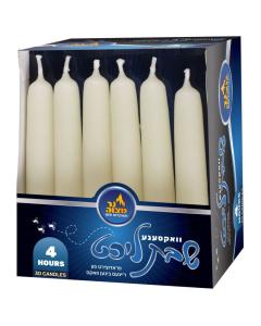30 Pack - Beeswax Shabbos Candles 4 Hour