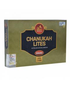Chanukah Lites Large Round Glass Burn Time 4 Hours