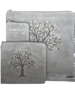 Talit and Tefillin Bag Set Large/Tree of Life Off White