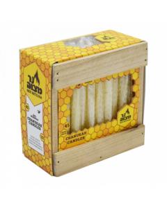 Honey Comb Chanukah Candles - White - 45PK