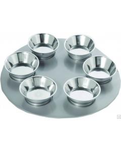 Anodizes Aluminium Passover Seder Plate - Silver - Yair Emanuel Collection
