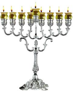 Silverplated Oil Menorah 16.5" H