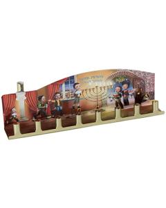 Tin Menorah Gold With Background
