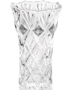 CRYSTAL AND SILVER VASE