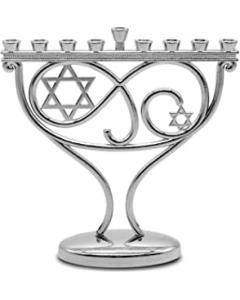 Whimsical Menorah - Silvertone Finish