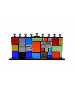 Hand Crafted "Walls of Unity" Glass Menorah