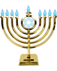 Classic Gold LED Menorah with Remote Control
