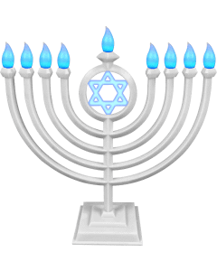 LED Classic White Menorah with Remote Control