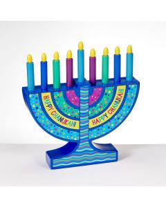 My Mini Wood Menorah With Removable Wood Candles